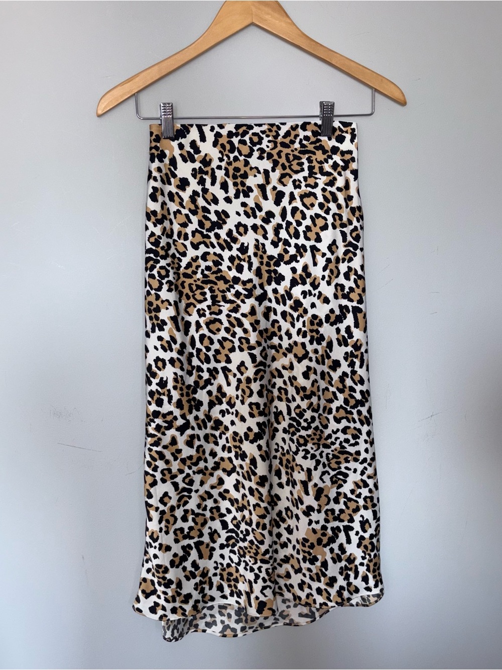 Babaton Leopard-Print Midi Skirt — White, Tan & Black